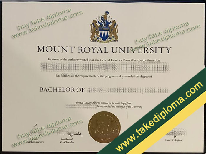 Mount Royal University diploma, Mount Royal University degree, Mount Royal University certificate