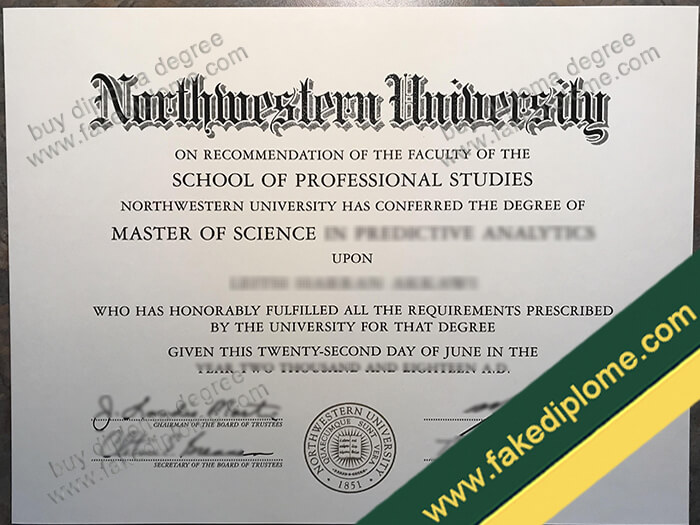 Northwestern University diploma, Northwestern University degree, Northwestern University certificate