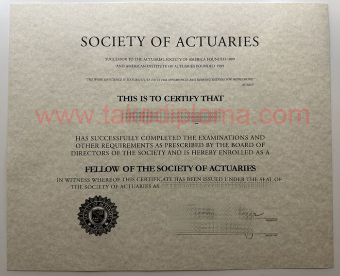Society of Actuaries diploma, Society of Actuaries certificate
