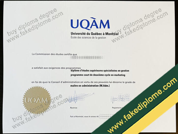 UQAM diploma, UQAM degree, UQAM certificate