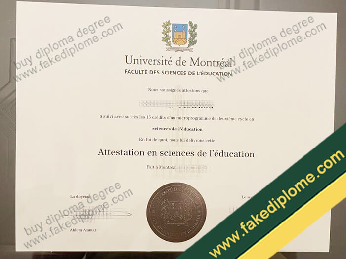 Université de Montréal diploma, Université de Montréal degree, Université de Montréal certificate