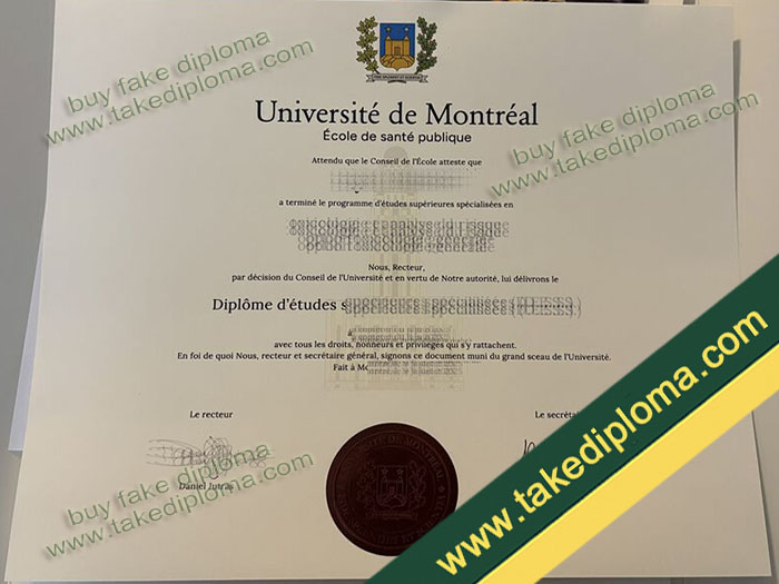 Université de Montréal diploma, Université de Montréal degree, Université de Montréal certificate