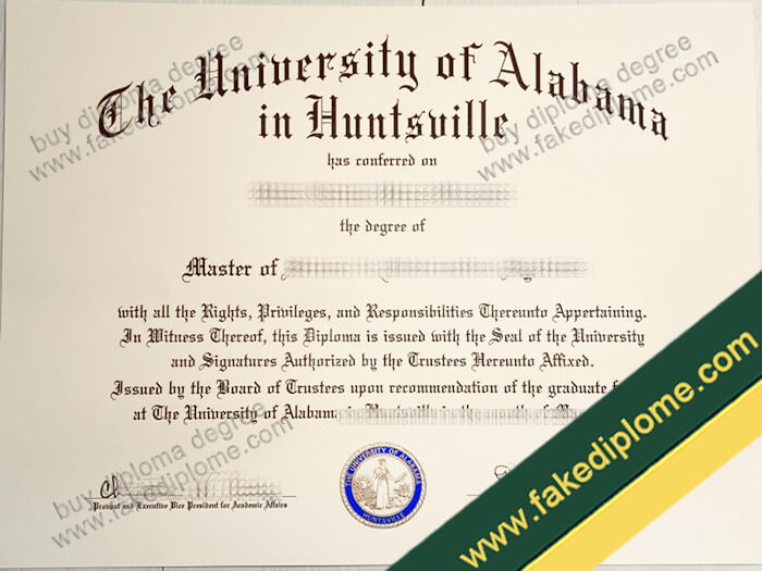 University of Alabama in Huntsville diploma, University of Alabama in Huntsville degree, University of Alabama in Huntsville certificate