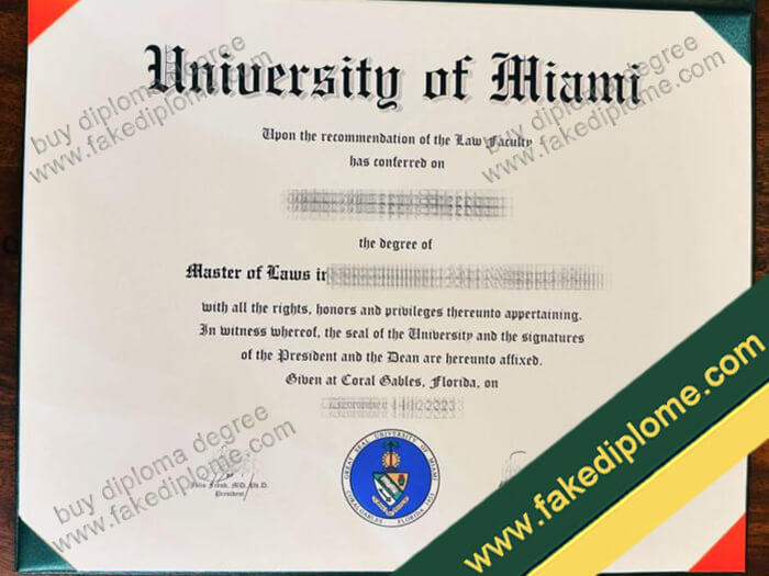 University of Miami diploma, University of Miami degree, University of Miami certificate