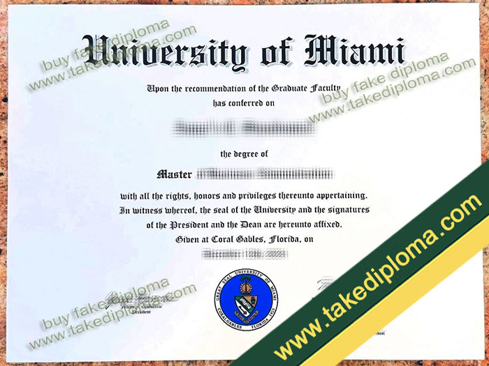 University of Miami diploma, University of Miami degree, University of Miami certificate