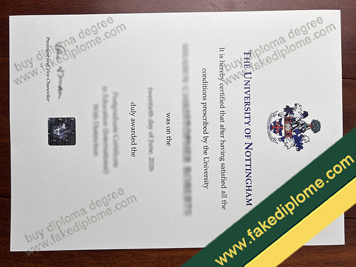 University of Nottingham diploma, University of Nottingham degree, University of Nottingham certificate