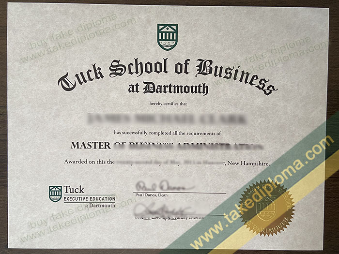 Tuck School of Business diploma, Tuck School of Business degree, Tuck School of Business certificate