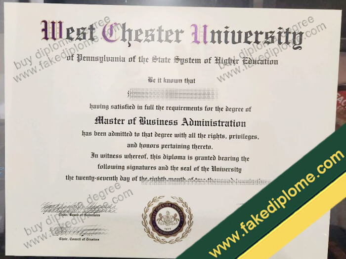 West Chester University diploma, West Chester University degree, West Chester University certificate