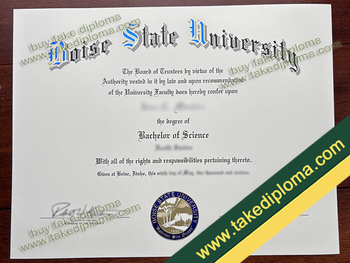 Boise State University diploma, Boise State University degree, Boise State University certificate