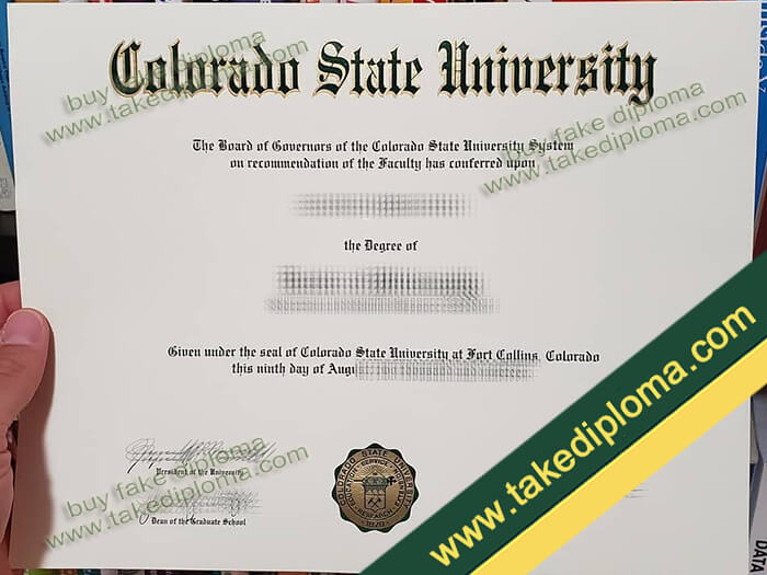 Colorado State University diploma, Colorado State University degree, Colorado State University certificate