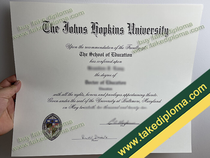 Johns Hopkins University diploma, Johns Hopkins University degree, Johns Hopkins University certificate