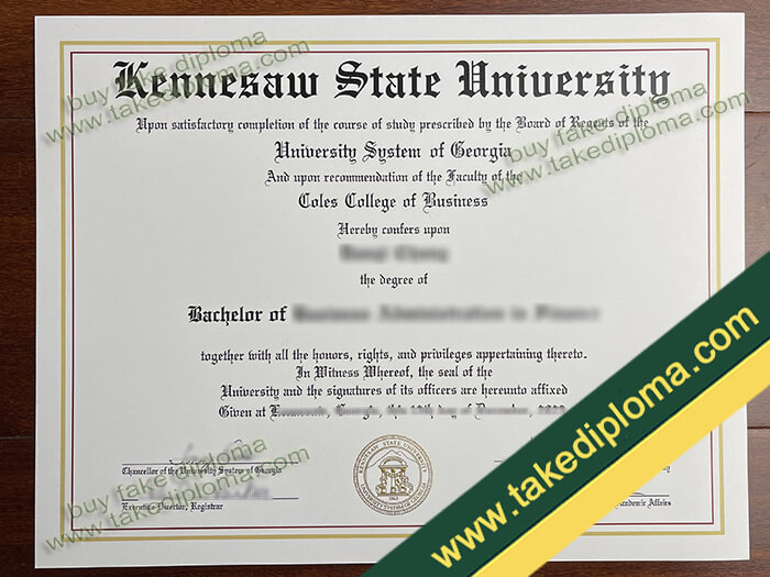 Kennesaw State University diploma, Kennesaw State University degree, Kennesaw State University certificate