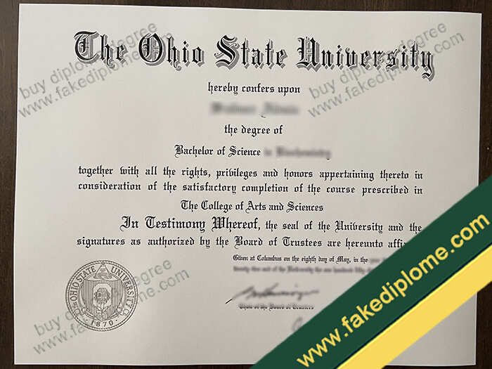 Ohio State University diploma, Ohio State University degree, Ohio State University certificate