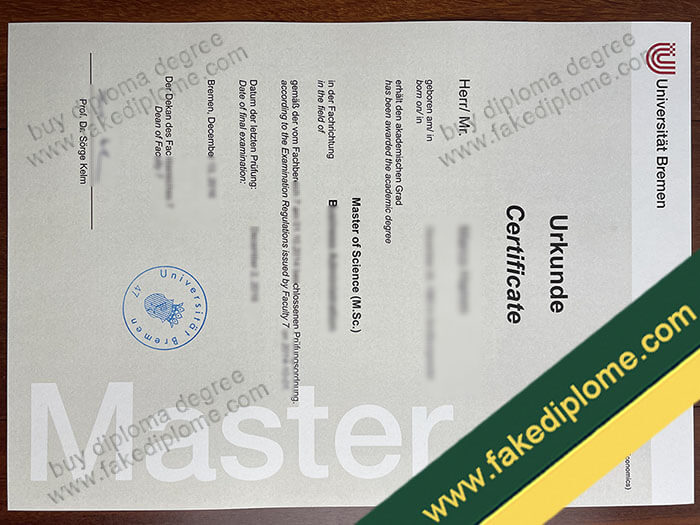 Universität Bremen diploma, Universität Bremen degree, Universität Bremen certificate