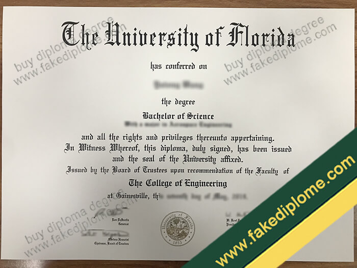 University of Florida diploma, University of Florida degree, University of Florida certificate