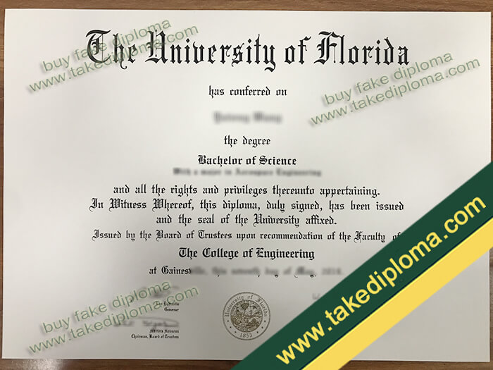 University of Florida diploma, University of Florida degree, University of Florida certificate