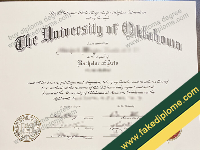University of Oklahoma diploma, University of Oklahoma degree, University of Oklahoma certificate