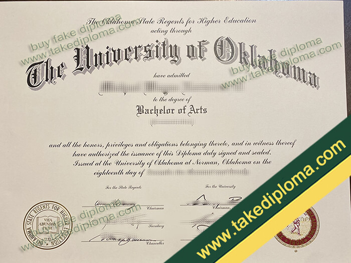University of Oklahoma diploma, University of Oklahoma degree, University of Oklahoma certificate
