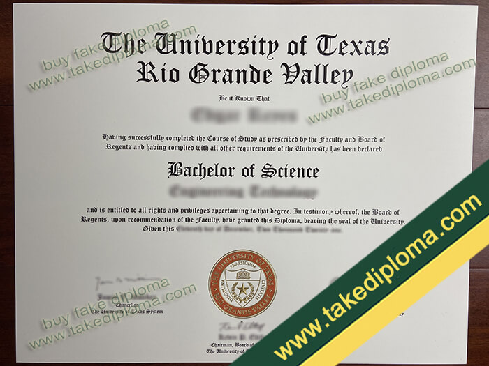 University of Texas Rio Grande Valley diploma, University of Texas Rio Grande Valley degree, University of Texas Rio Grande Valley certificate