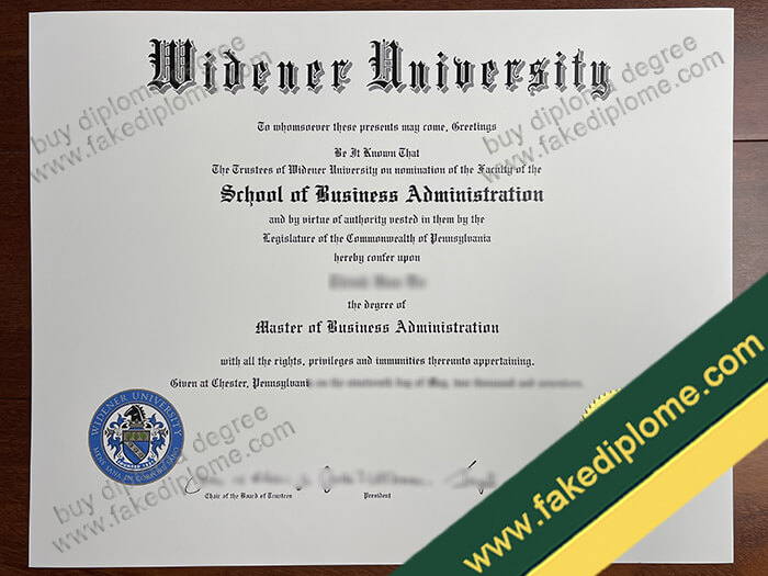 Widener University diploma, Widener University degree, Widener University certificate