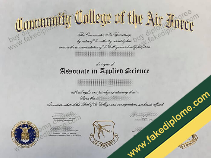 Community College of the Air Force diploma, Community College of the Air Force certificate
