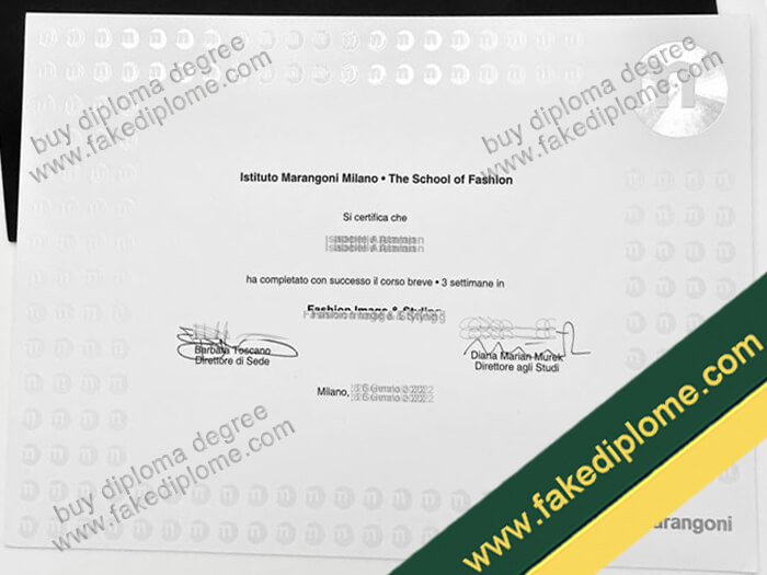 Istituto Marangoni diploma, Istituto Marangoni certificate