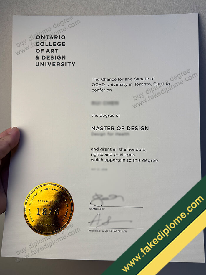 OCAD University diploma OCAD University diploma The Ontario College of Art and Design University Diploma Example