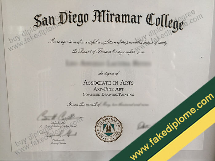 San Diego Miramar College diploma, San Diego Miramar College degree, San Diego Miramar College certificate