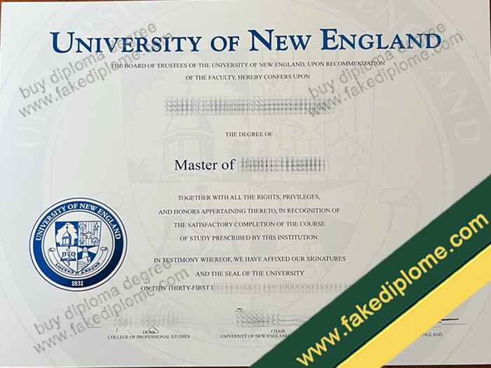 University of New England diploma, University of New England degree, University of New England certificate