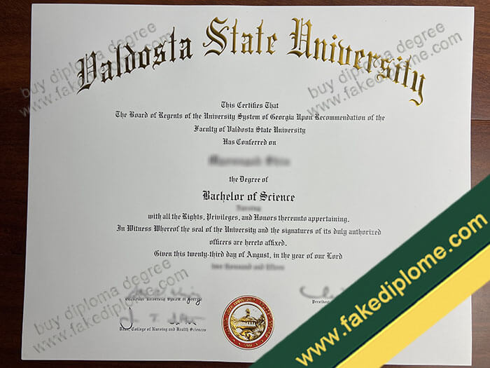 Valdosta State University diploma, Valdosta State University degree, Valdosta State University certificate