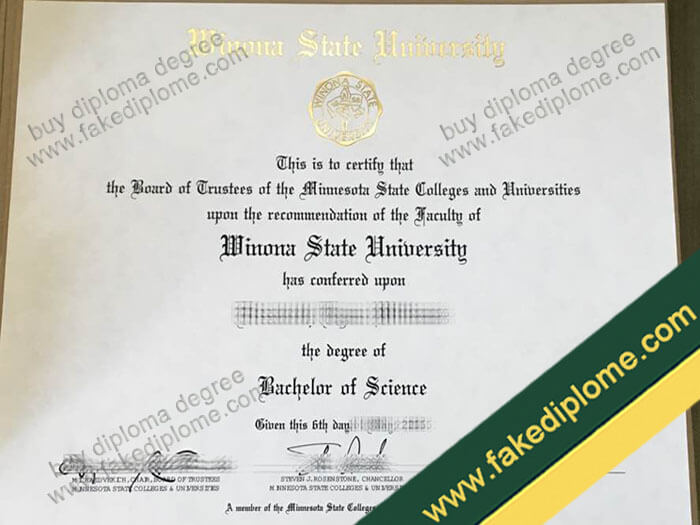 Winona State University diploma, Winona State University degree, Winona State University certificate