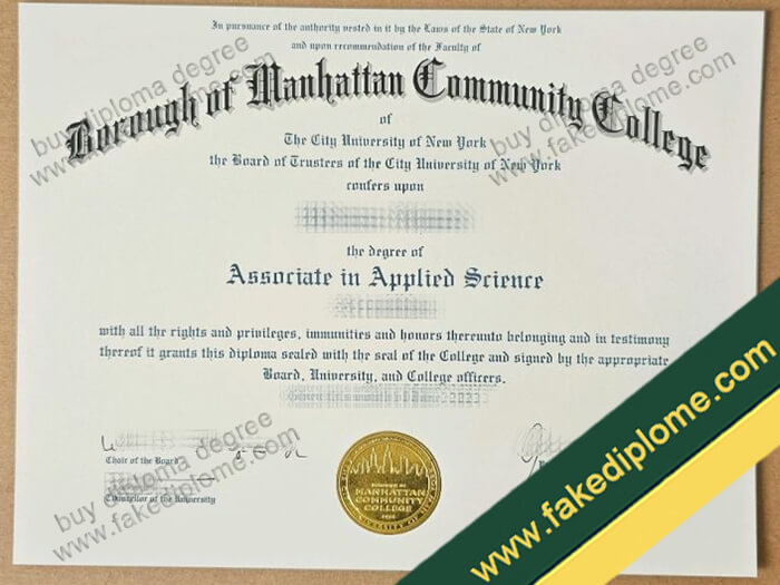Borough of Manhattan Community College diploma, Borough of Manhattan Community College certificate