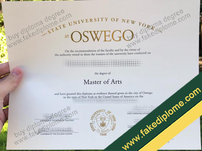 SUNY Oswego diploma sample SUNY Oswego diploma sample State University of New York at Oswego Diploma Sample