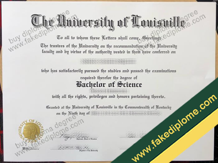 University of Louisville diploma, degree, University of Louisville certificate