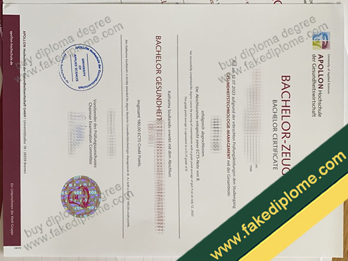 Apollon Hochschule der Gesundheitswirtschaft diploma, Apollon Hochschule der Gesundheitswirtschaft degree, Apollon Hochschule der Gesundheitswirtschaft certificate