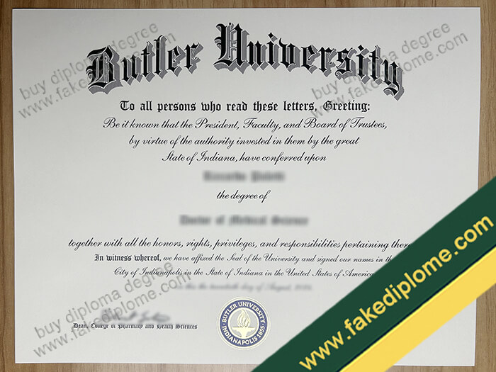 Butler University diploma, Butler University degree, Butler University certificate